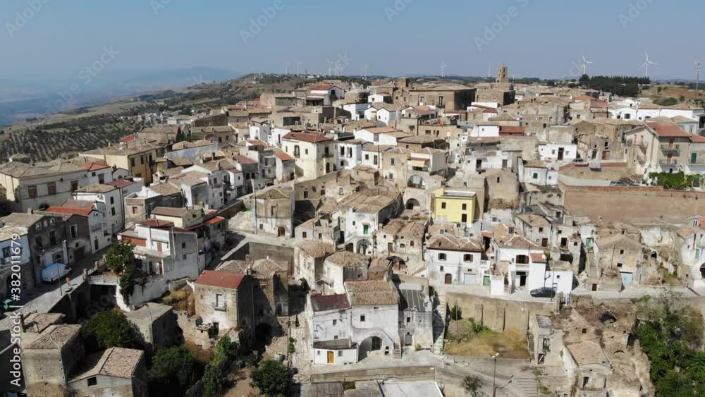 Grottole, Matera, Basilicata, Italy: landscape of the old town on the hill and the countryside Grottole, Matera, Basilicata, Italy: landscape of the old town on the hill and the countryside