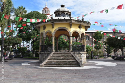 Tlaquepaque, Mexico - September 20 2020: Photograph of the Kiosk of downtown Tlaquepaque in the Hidalgo garden photo