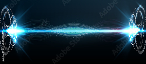 Sky-fi digital hi-tech collection in HUD style. Magic circle teleport podium. GUI, UI virtual reality projector. Abstract hologram technology. Vector Portal and hologram futuristic circle elements.