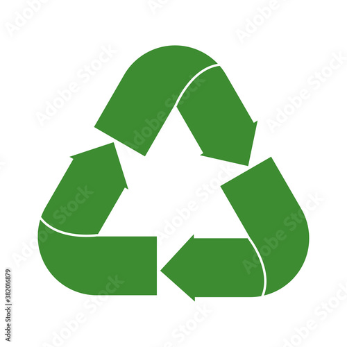 Recycle arrows green icon isolated