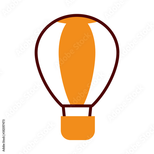 hot air balloon icon, half line half color style