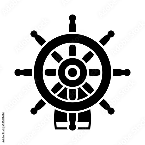 rudder wheel icon, silhouette style