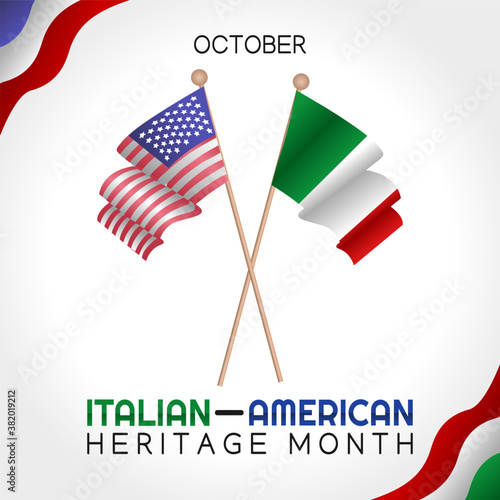 Italian American Heritage Month Vector Illustration . Suitable for greeting card  poster and banner.