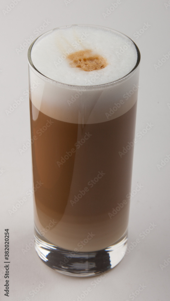 coffee latte in glass coffee latte in glass