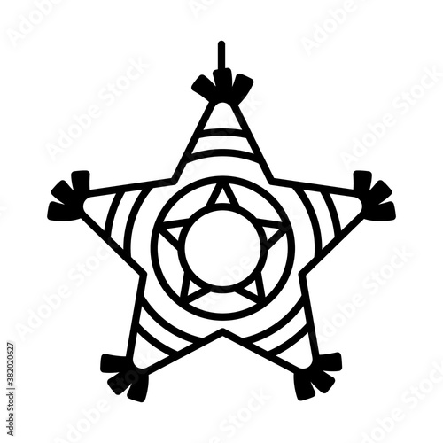 mexican pinata icon, line style