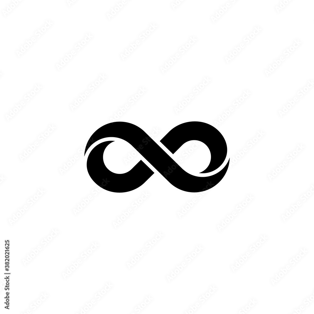 Black infinite simple icon logo Black infinite simple icon logo