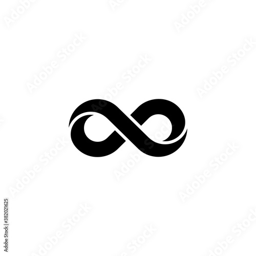 Black infinite simple icon logo