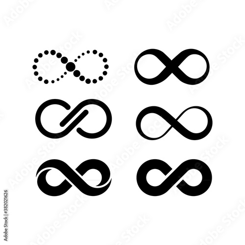 Black infinite symbol collection. illustration vector