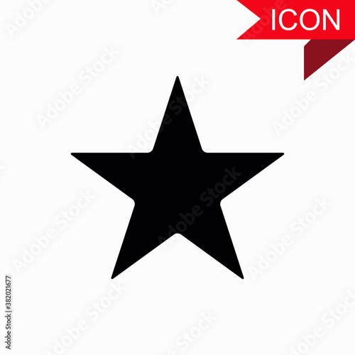 Black star icon for graphic and web design