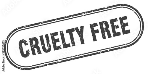 cruelty free stamp. rounded grunge textured sign. Label