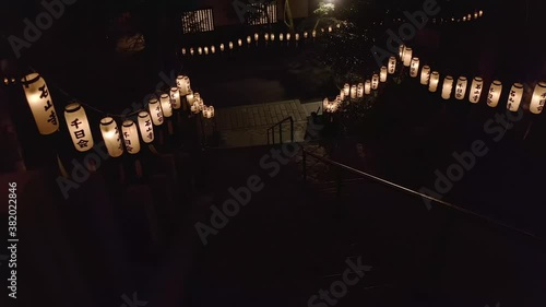 Walking down Lantern Staircase in Japan, Point of View Shot photo