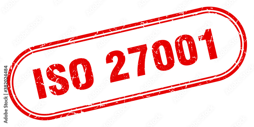 iso 27001 stamp. rounded grunge textured sign. Label iso 27001 stamp. rounded grunge textured sign. Label