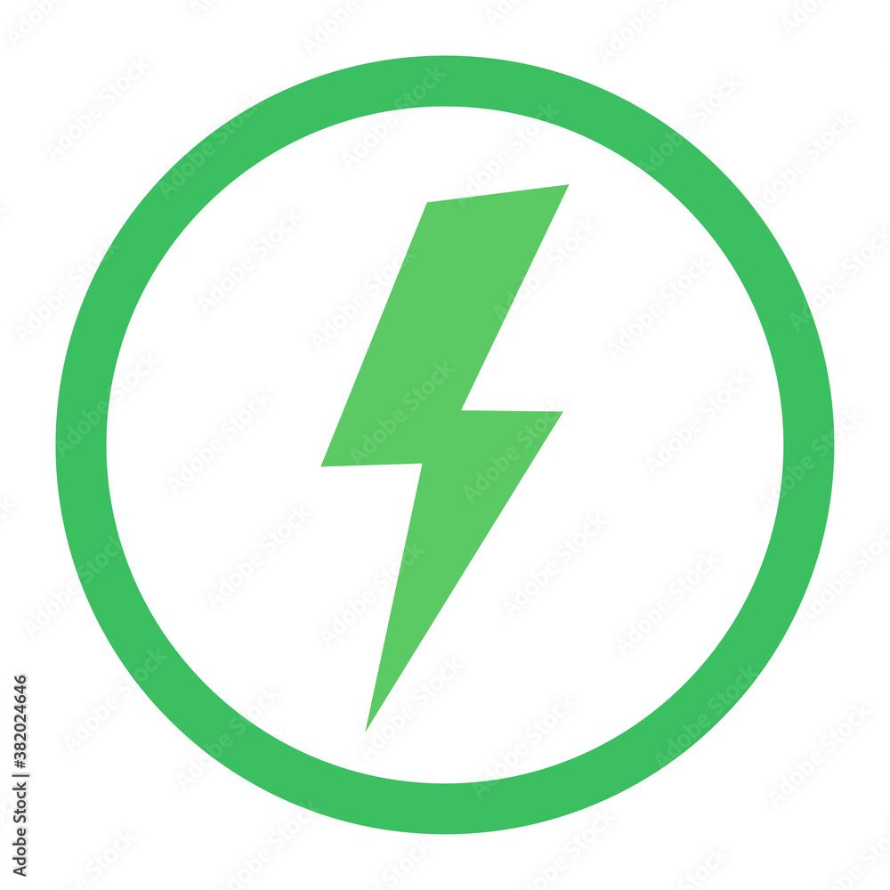 Lightning bolt icon. Electric eco energy vector simple green logo isolated vector Lightning bolt icon. Electric eco energy vector simple green logo isolated vector