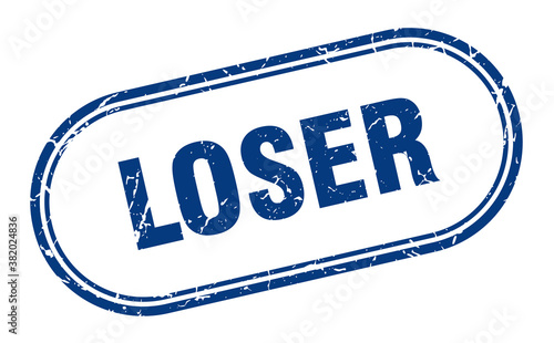 loser stamp. rounded grunge textured sign. Label