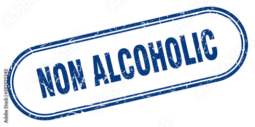 non alcoholic stamp. rounded grunge textured sign. Label