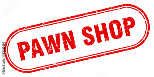 pawn shop stamp. rounded grunge textured sign. Label