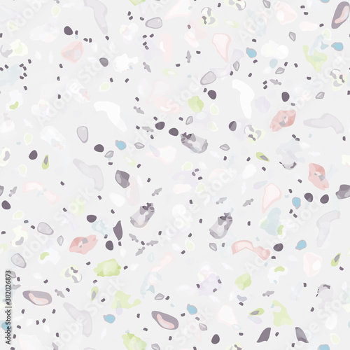 Terrazzo Texture Vector. Flooring Seamless Pattern