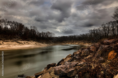 Trinity River winding in the forest