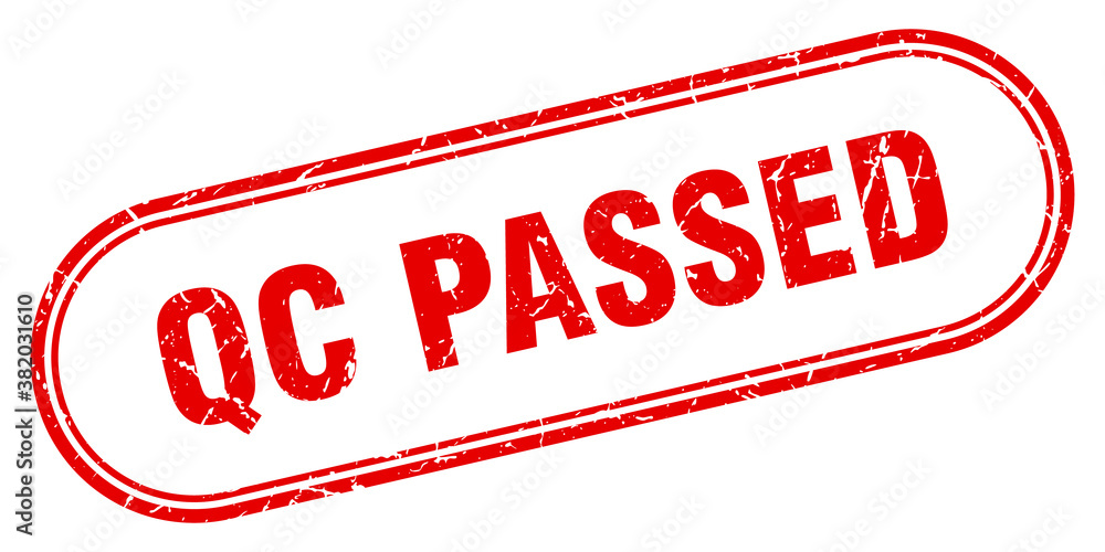 qc passed stamp. rounded grunge textured sign. Label qc passed stamp. rounded grunge textured sign. Label