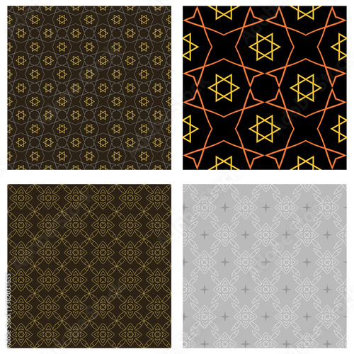 Modern geometric background patterns. Wallpaper textures, vector set
