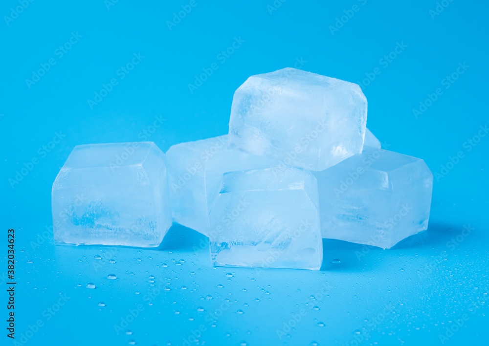 Cubes of ice on blue background Cubes of ice on blue background