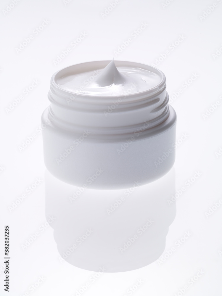 Cosmetic creams on white background Cosmetic creams on white background