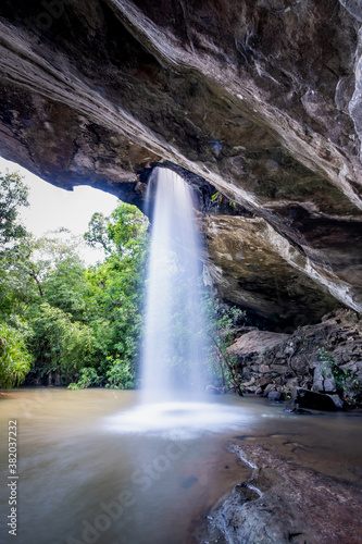 Saeng Chan Waterfall at Pha Taem National Park, Ubon Ratchathani, Thailand.