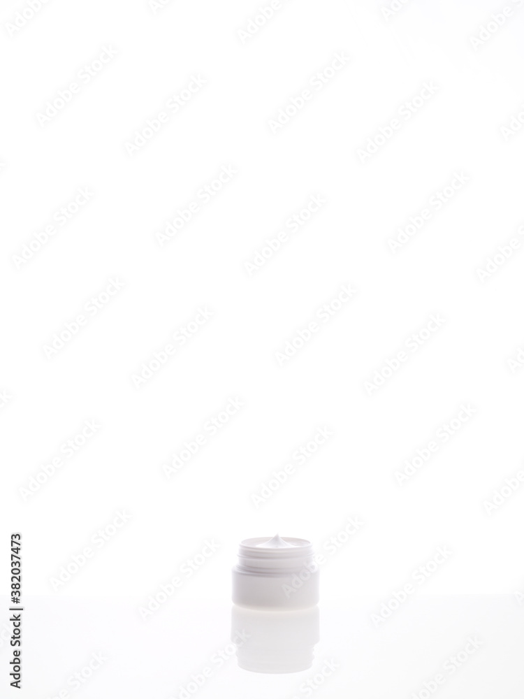 Cosmetic creams on white background Cosmetic creams on white background