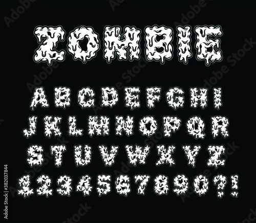 Zombie and Monster Letters Vector Illustration