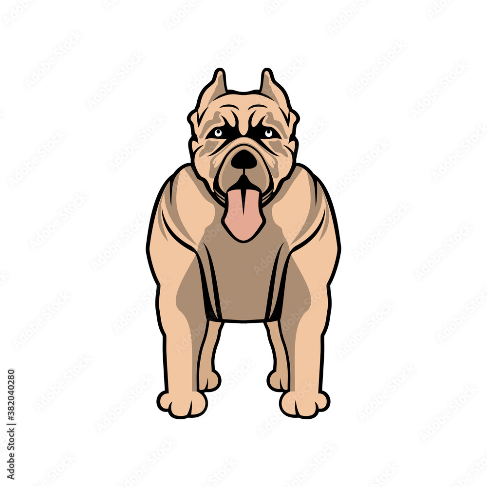 Vector of Pitbull dog cartoon design eps format, suitable for your design needs, logo, illustration, animation, etc.