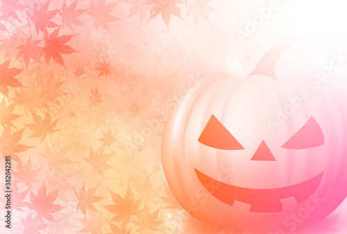 ハロウィン　かぼちゃ　紅葉　背景