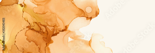 Alcohol ink vector texture banner. Fluid ink abstract background.