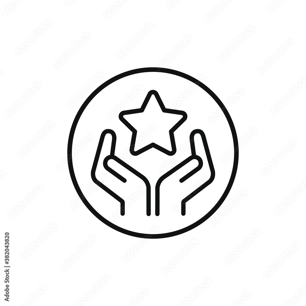 Star on the hand. High reward icon concept isolated on white background. Vector illustration Star on the hand. High reward icon concept isolated on white background. Vector illustration