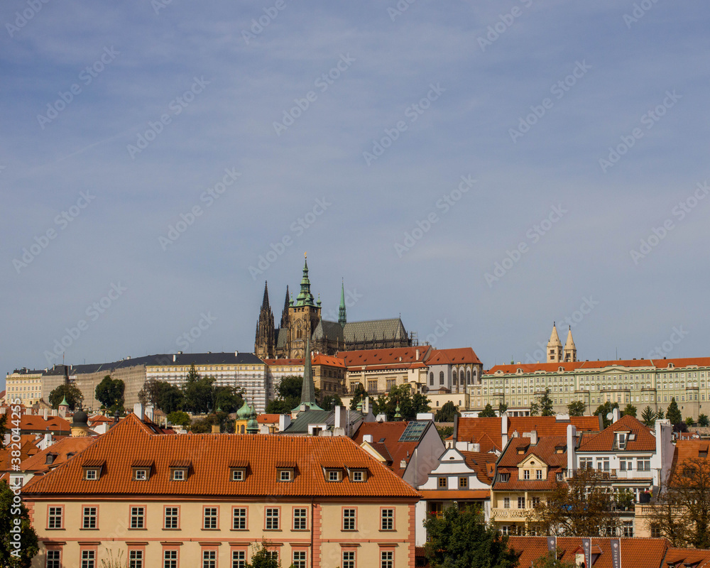 Panoramic view at Prague's castle and skyline.