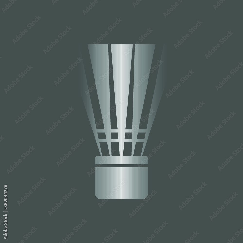 three dimensional of shuttlecock on gray background three dimensional of shuttlecock on gray background
