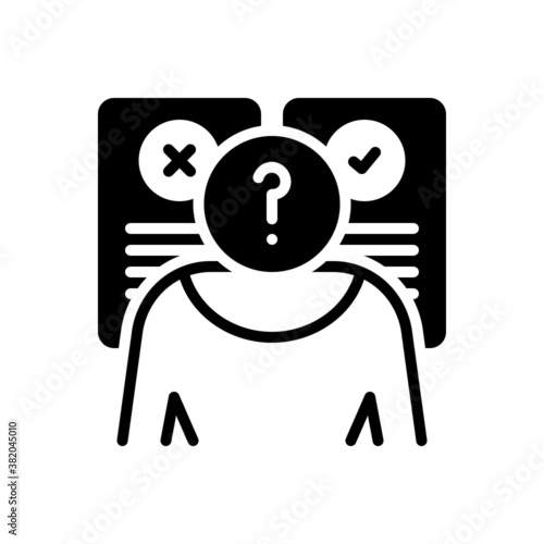 Black solid icon for hypothesis