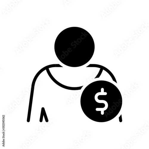 Black solid icon for interested