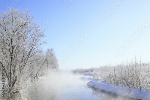 厳冬の水辺