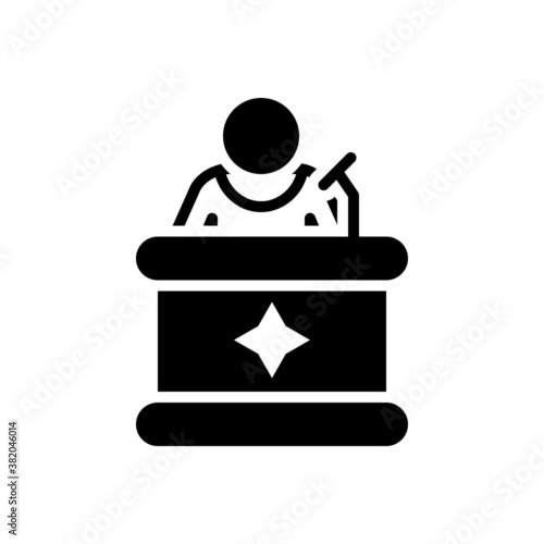 Black solid icon for spokesman