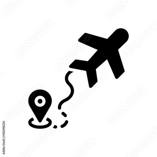Black solid icon for airline