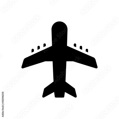 Black solid icon for airline