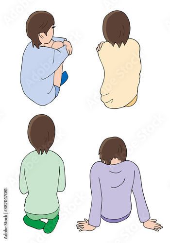 後ろ姿の子供たち