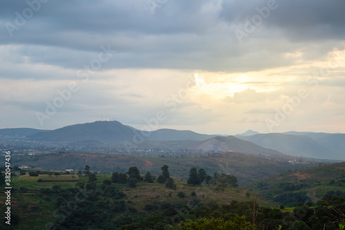 beautiful sunset in the mountains