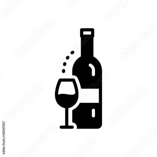Black solid icon for alcohol