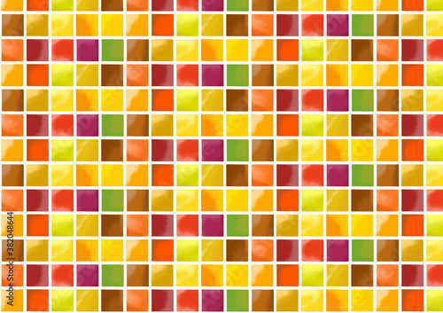 水彩　秋色　暖色　タイル　watercolor 　seamless pattern　tile 