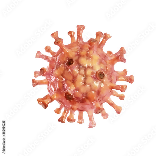 Vector image of the coronavirus on a white background close - up. Be careful!