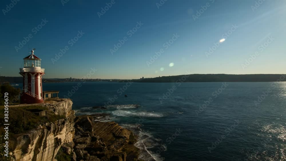View of sea at Hornby Lighthouse at South Head, Sydney, time lapse View of sea at Hornby Lighthouse at South Head, Sydney, time lapse