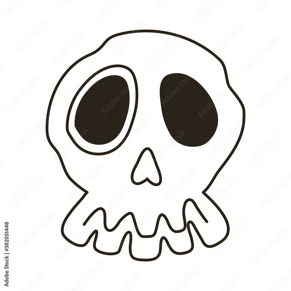 halloween head skull line style icon halloween head skull line style icon