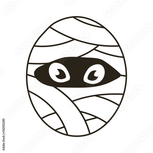 mummy halloween character line style icon