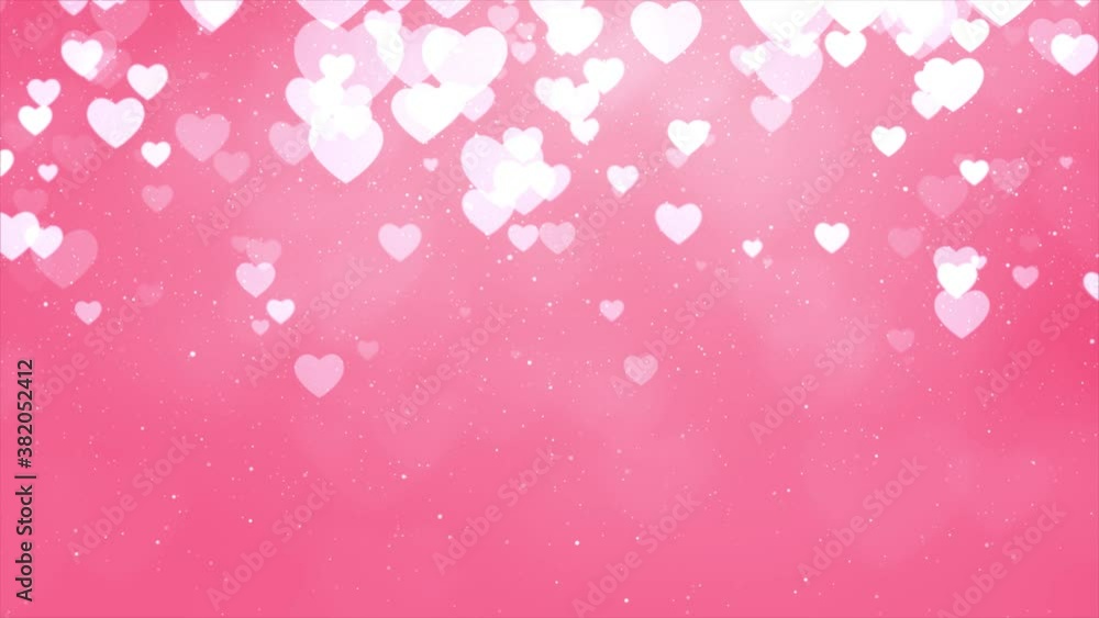 Abstract White hearts particle emotion fade in bokeh sparkle Confetti on Pink screen background. Mothers day, Marriage, Valentines day, Wedding Anniversary Love. Abstract White hearts particle emotion fade in bokeh sparkle Confetti on Pink screen background. Mothers day, Marriage, Valentines day, Wedding Anniversary Love.